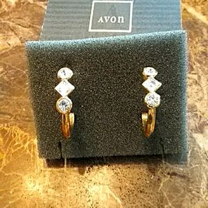 Vintage Avon Post earrings with clear stones